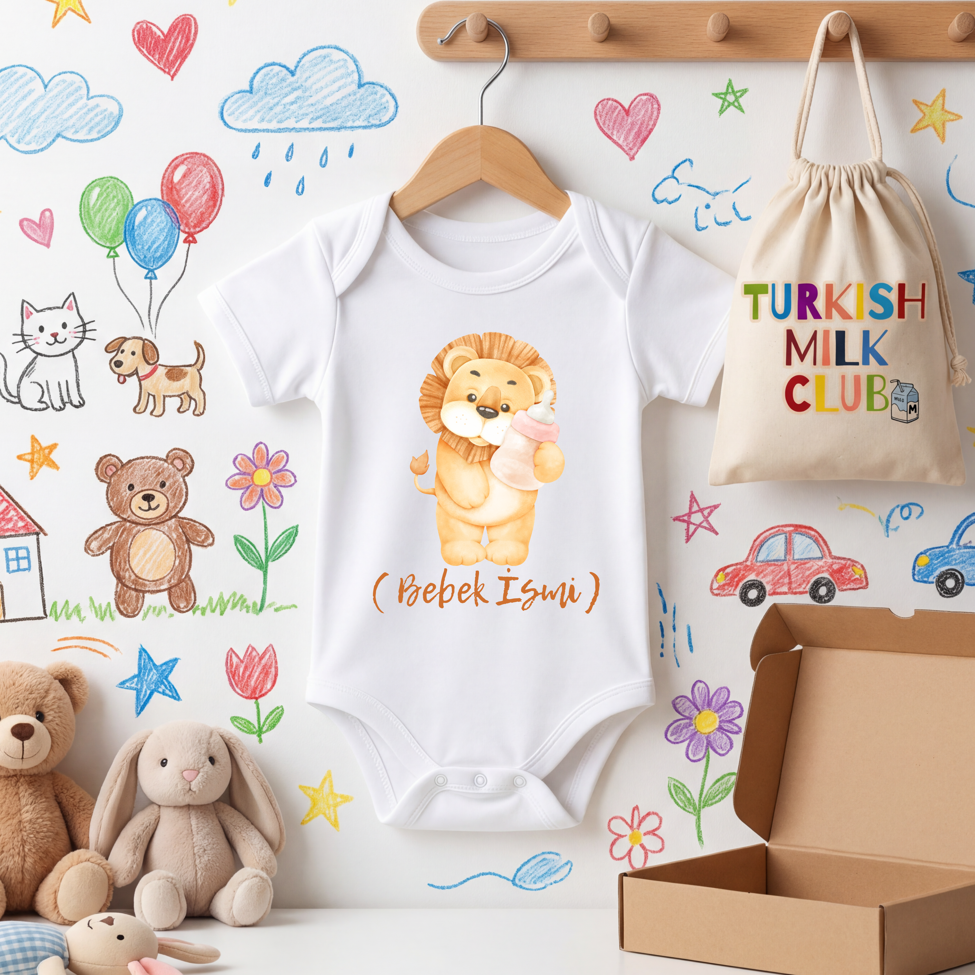 Kişiye Özel Minik Aslan Bebek Zıbını – İsimli