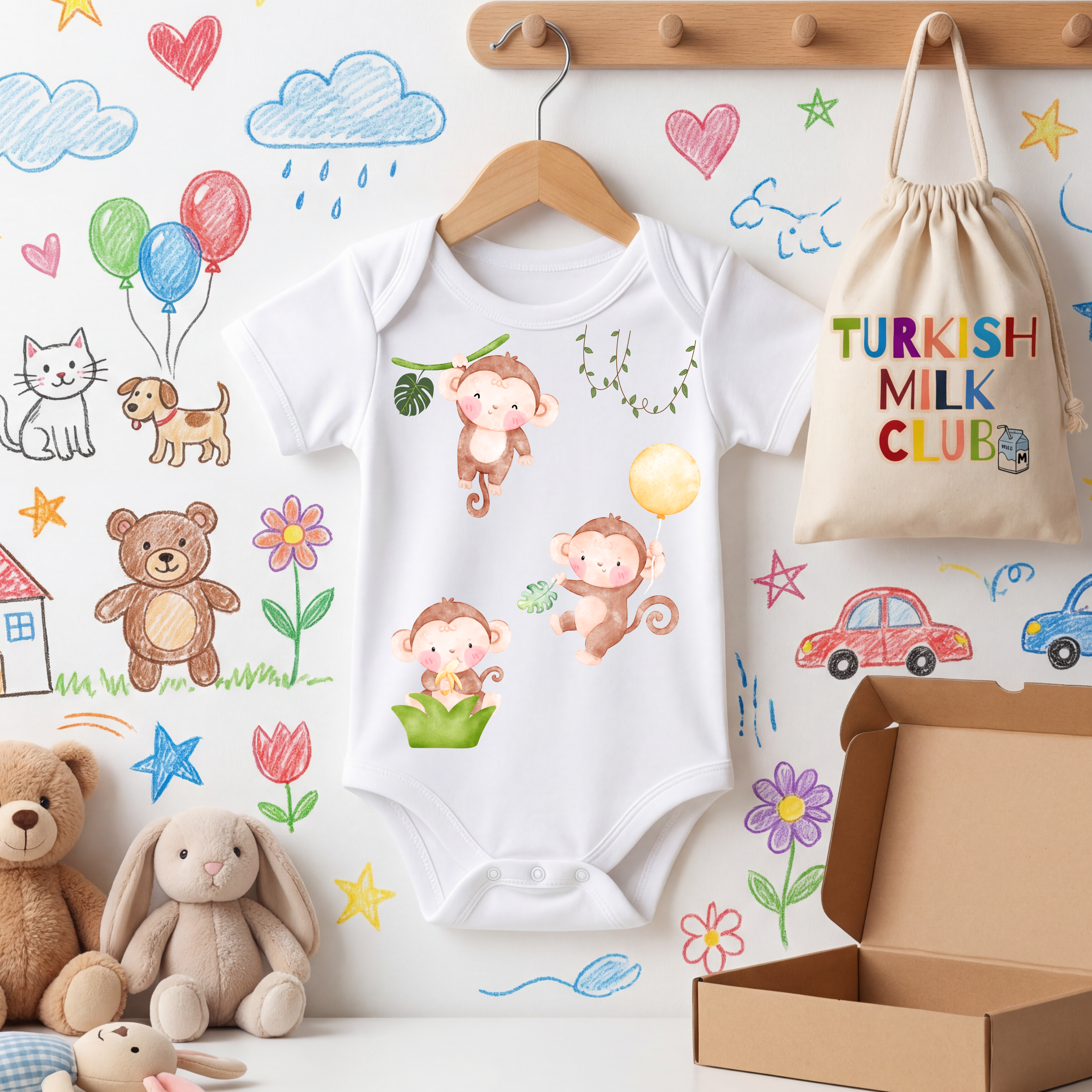 Maymun Figürlü Bebek Zıbını