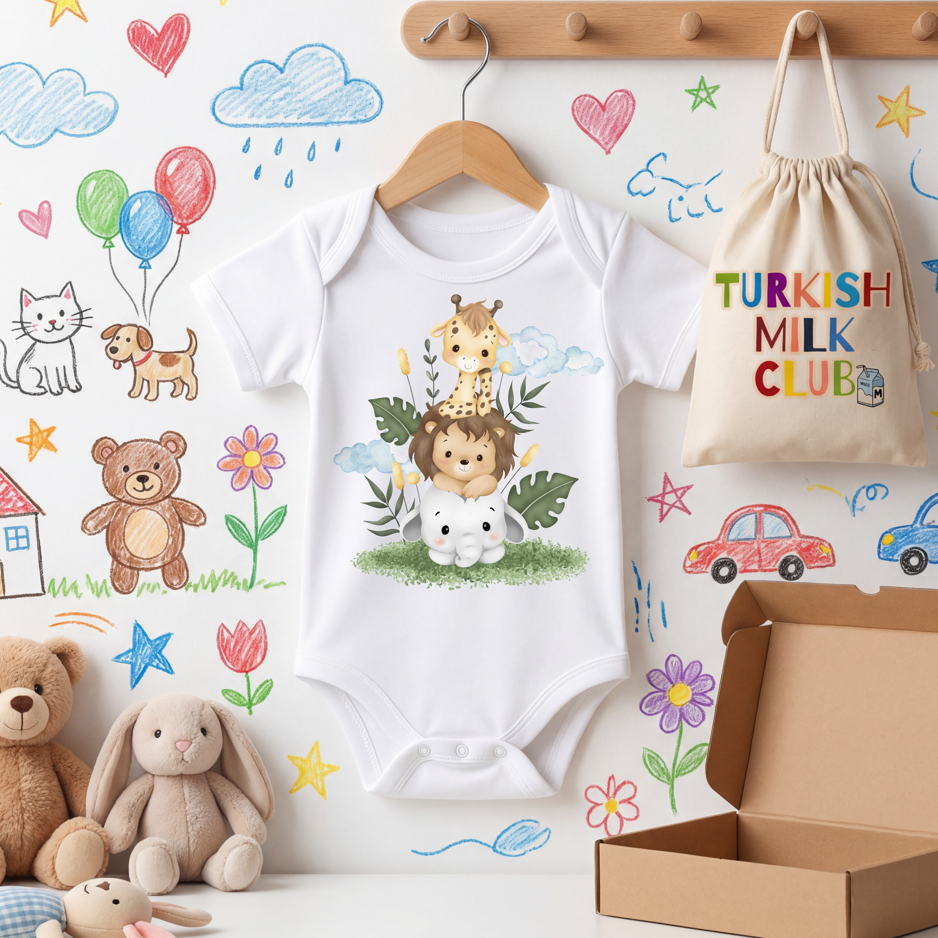 Safari Hayvanları Bebek Zıbını