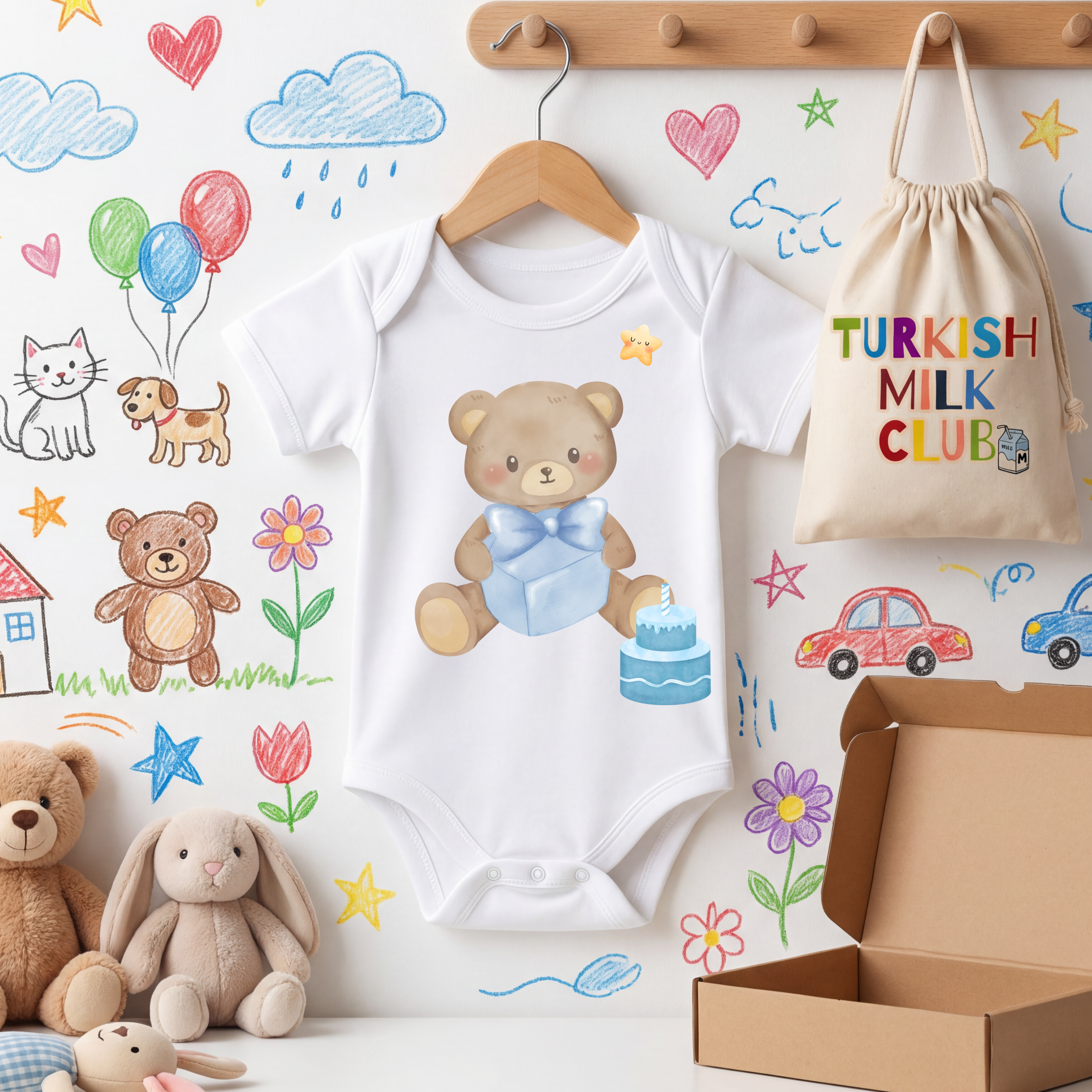 Ayıcık & Hediye Temalı Bebek Zıbını